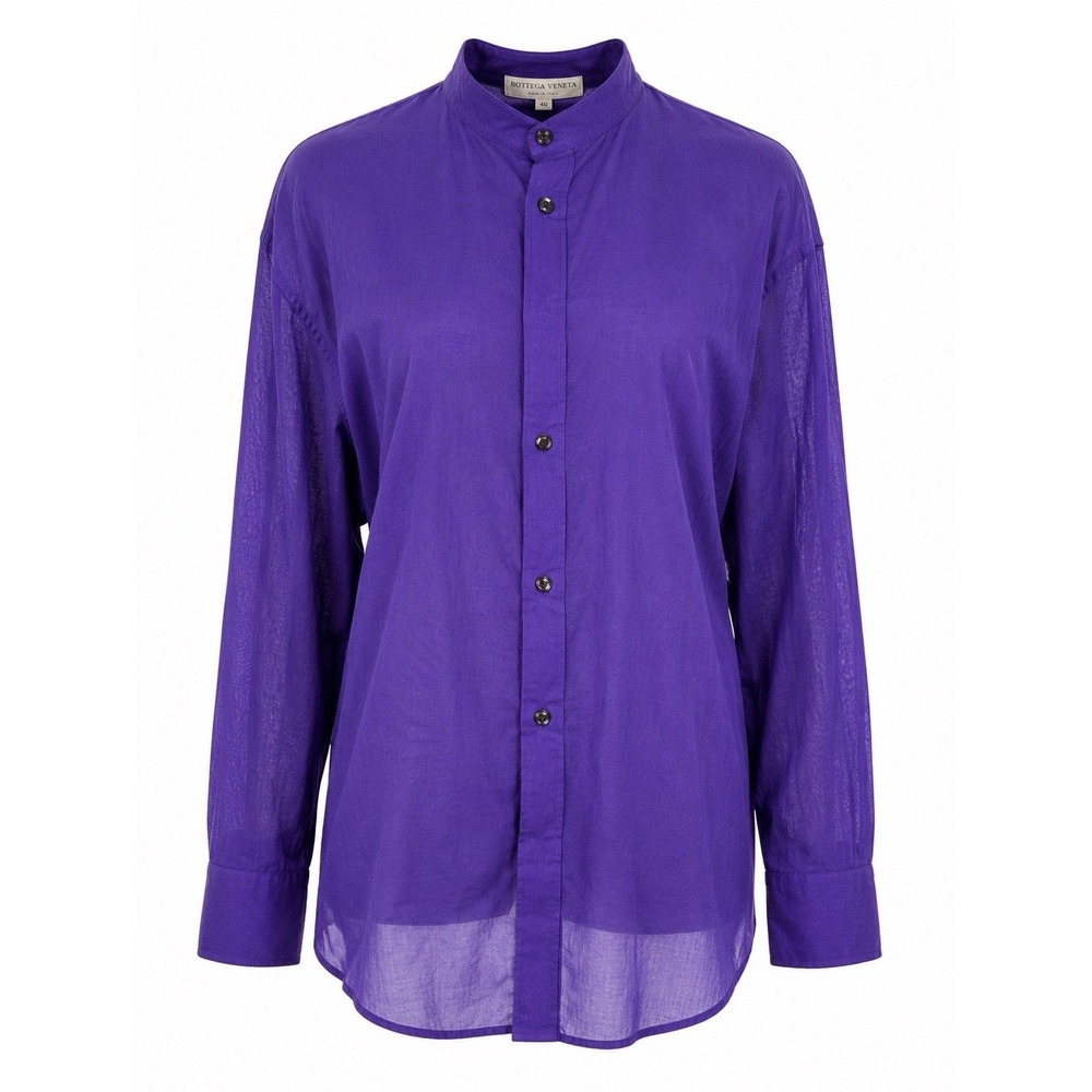 Bottega Veneta Button Up Shirt 40 Purple Cotton Italy Designer Luxury